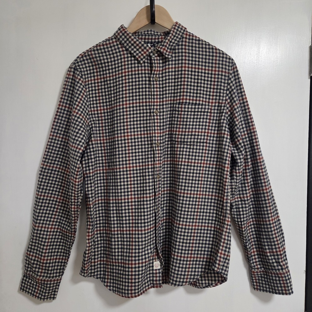Marine Layer Balboa Button Down Shirt Medium NWT Plaid Gingham Flannel